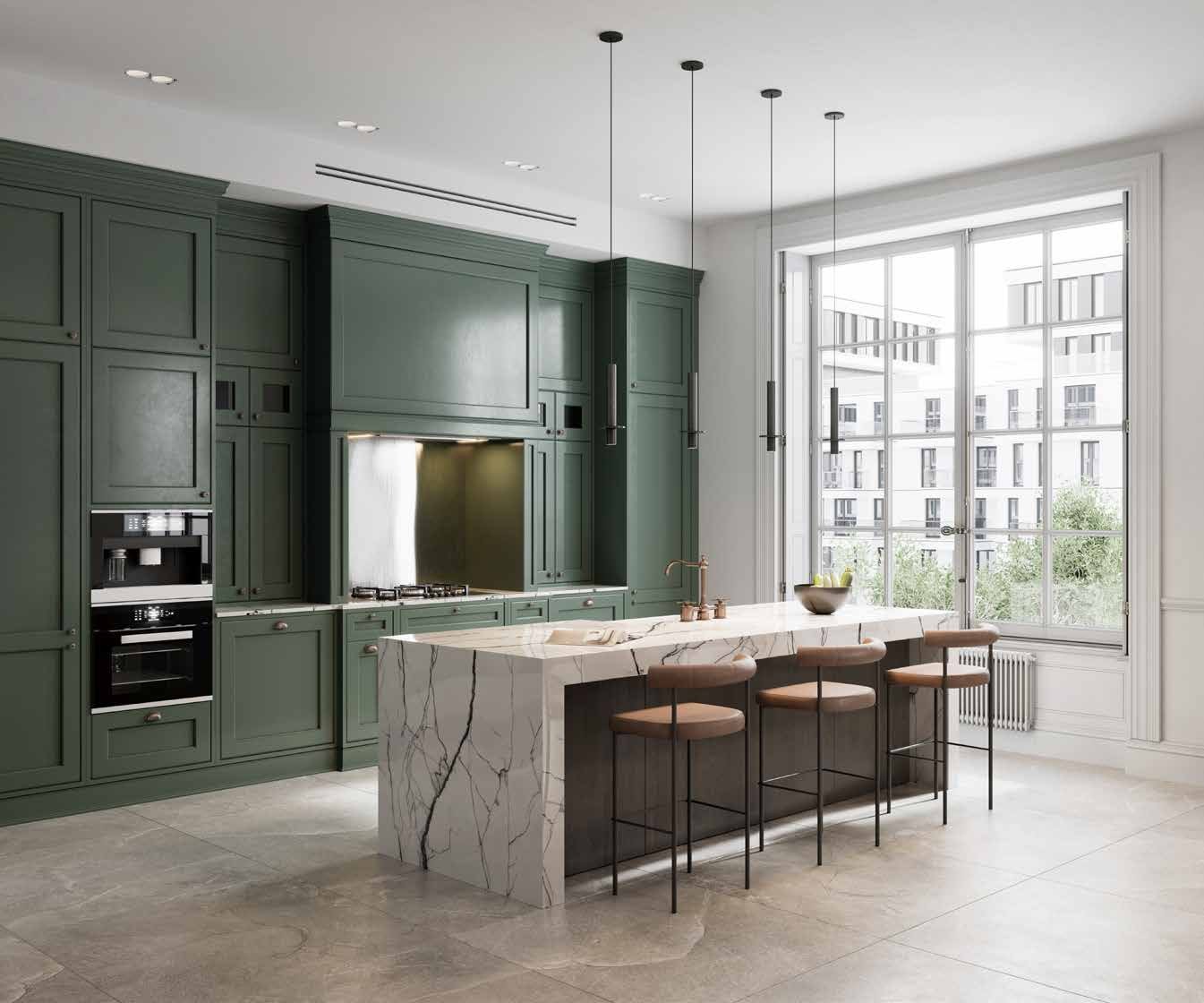 Interior kitchen rendering at Derry Lane Towns